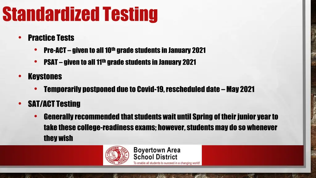 standardized testing