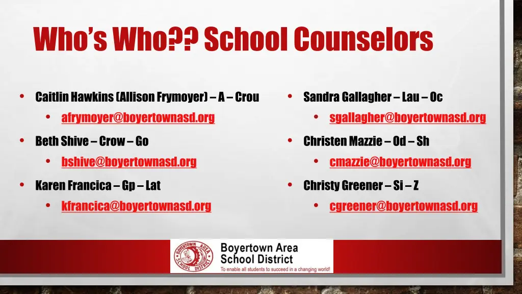 who s who school counselors