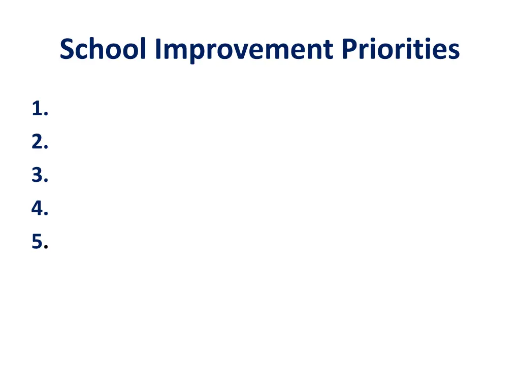 school improvement priorities