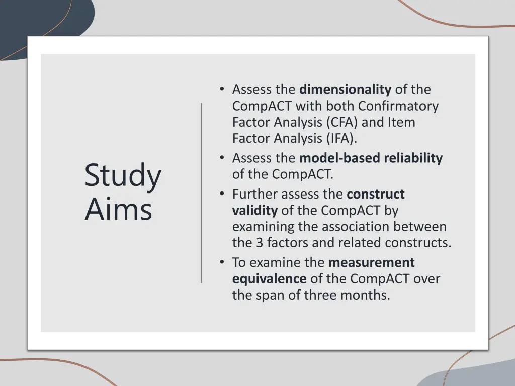 assess the dimensionality of the compact with