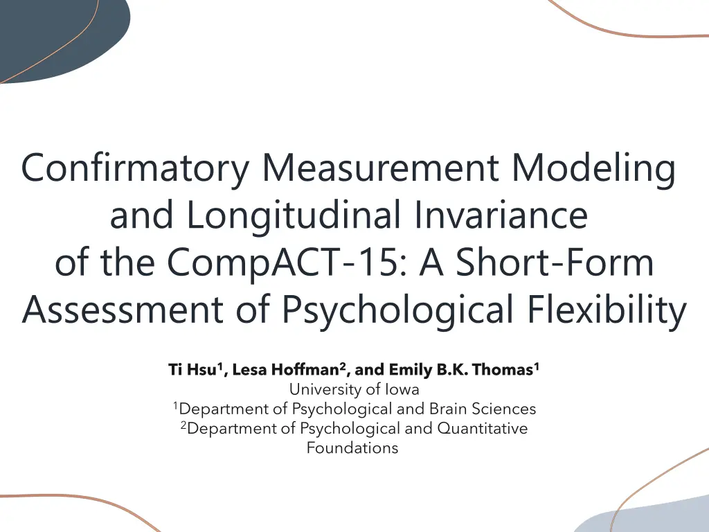 confirmatory measurement modeling