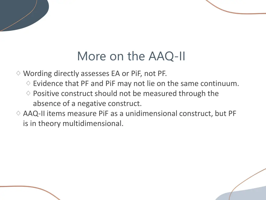 more on the aaq ii
