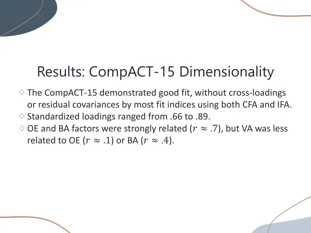 results compact 15 dimensionality