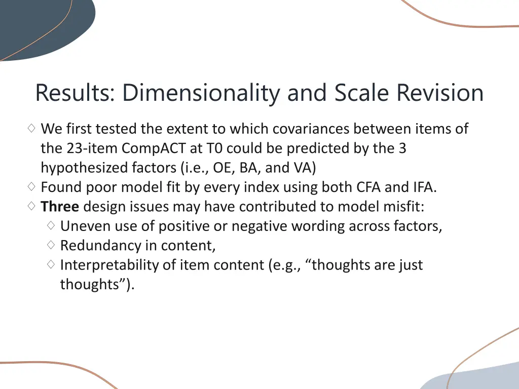 results dimensionality and scale revision