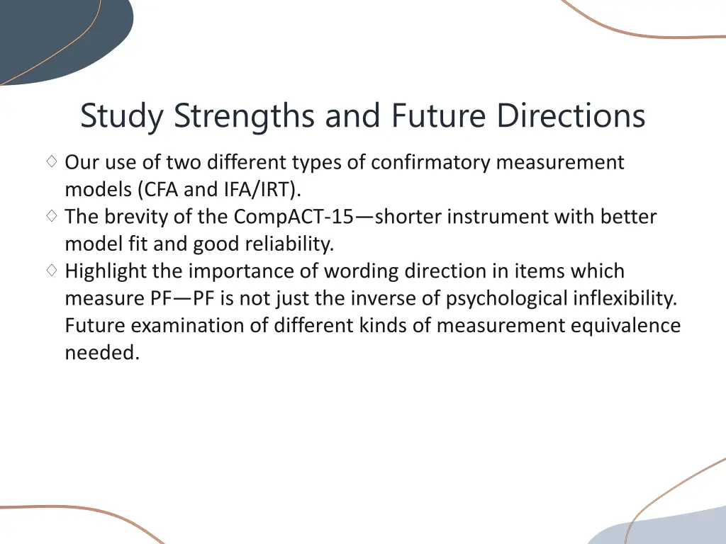 study strengths and future directions