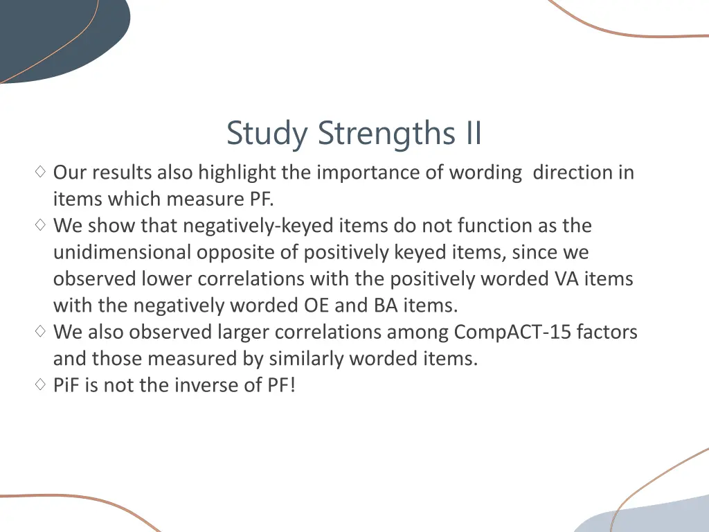 study strengths ii