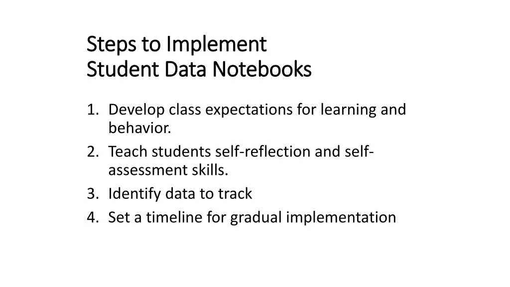 steps to implement steps to implement student