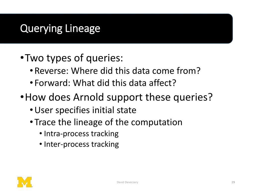 querying lineage querying lineage