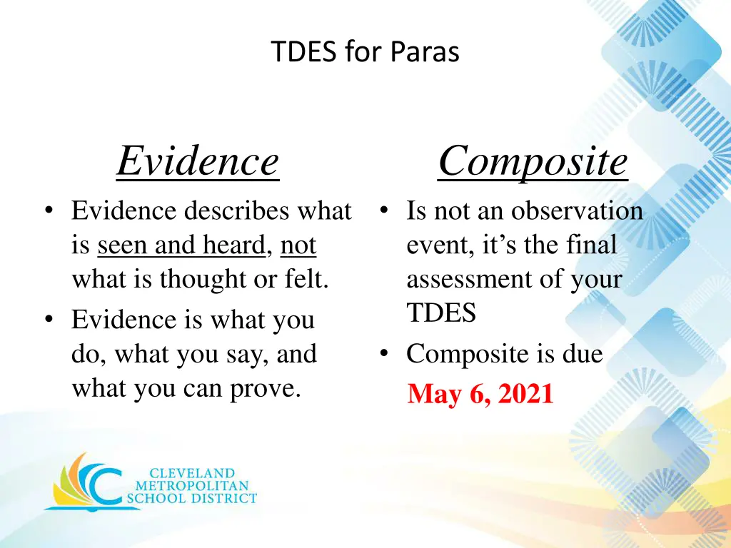 tdes for paras 11