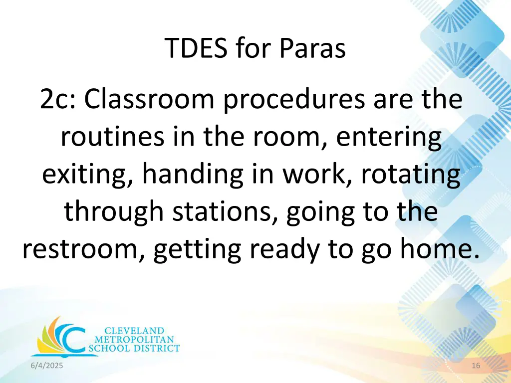 tdes for paras 13