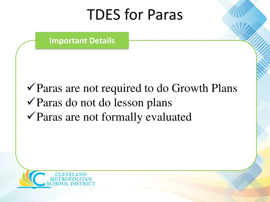 tdes for paras 2