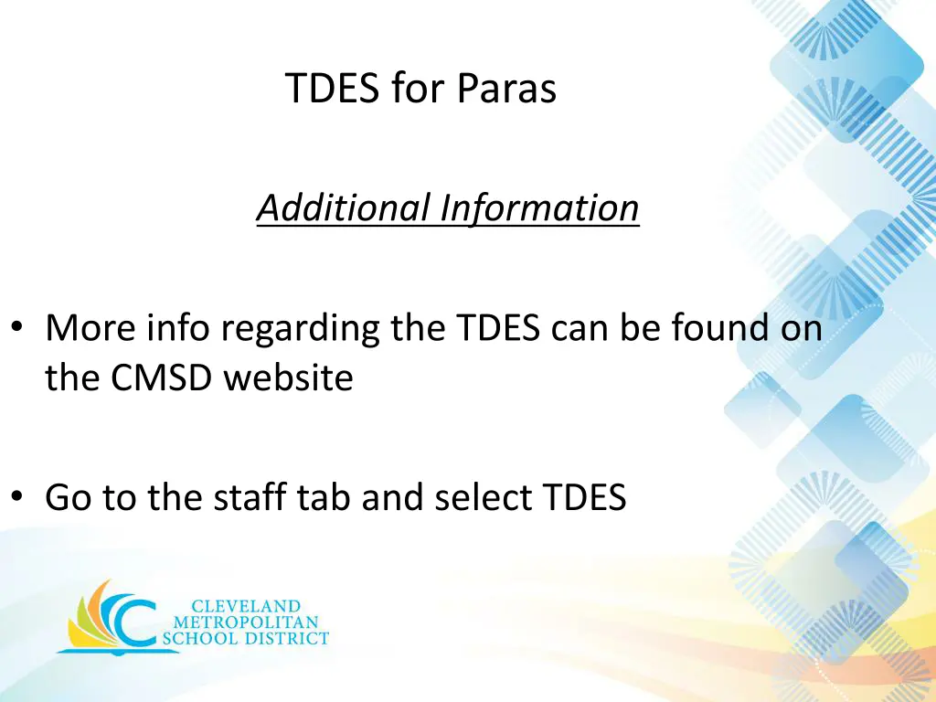 tdes for paras 21