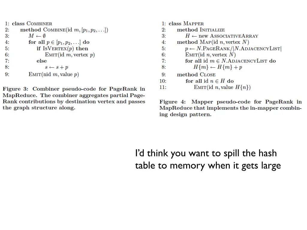 i d think you want to spill the hash table