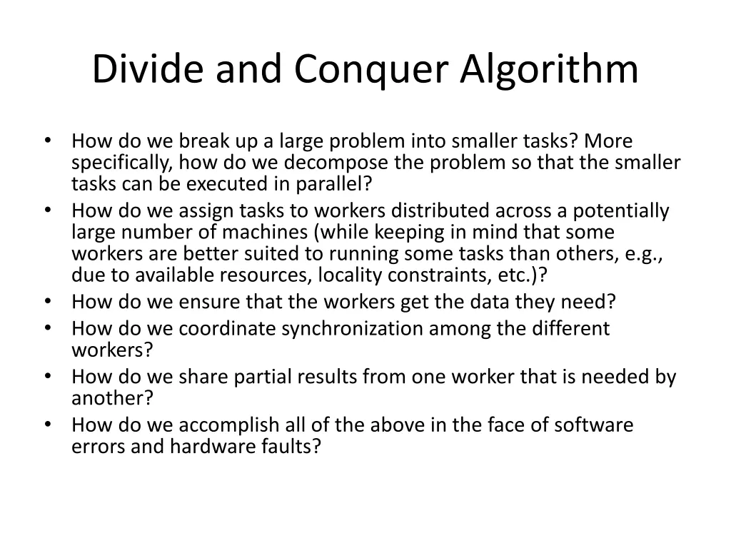divide and conquer algorithm