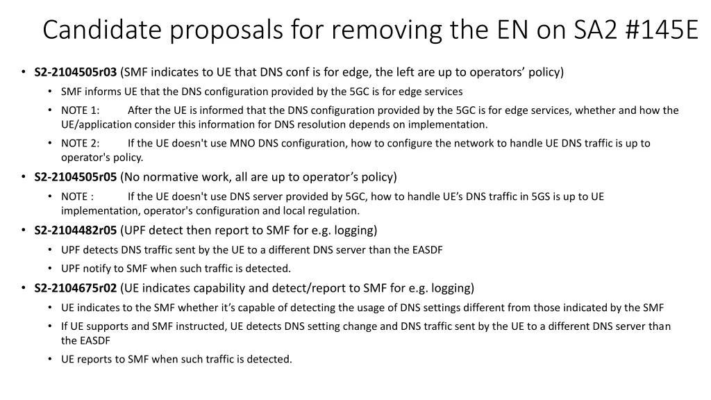 candidate proposals for removing