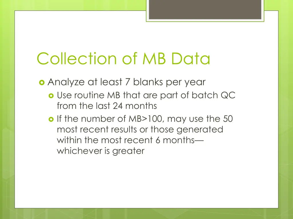collection of mb data