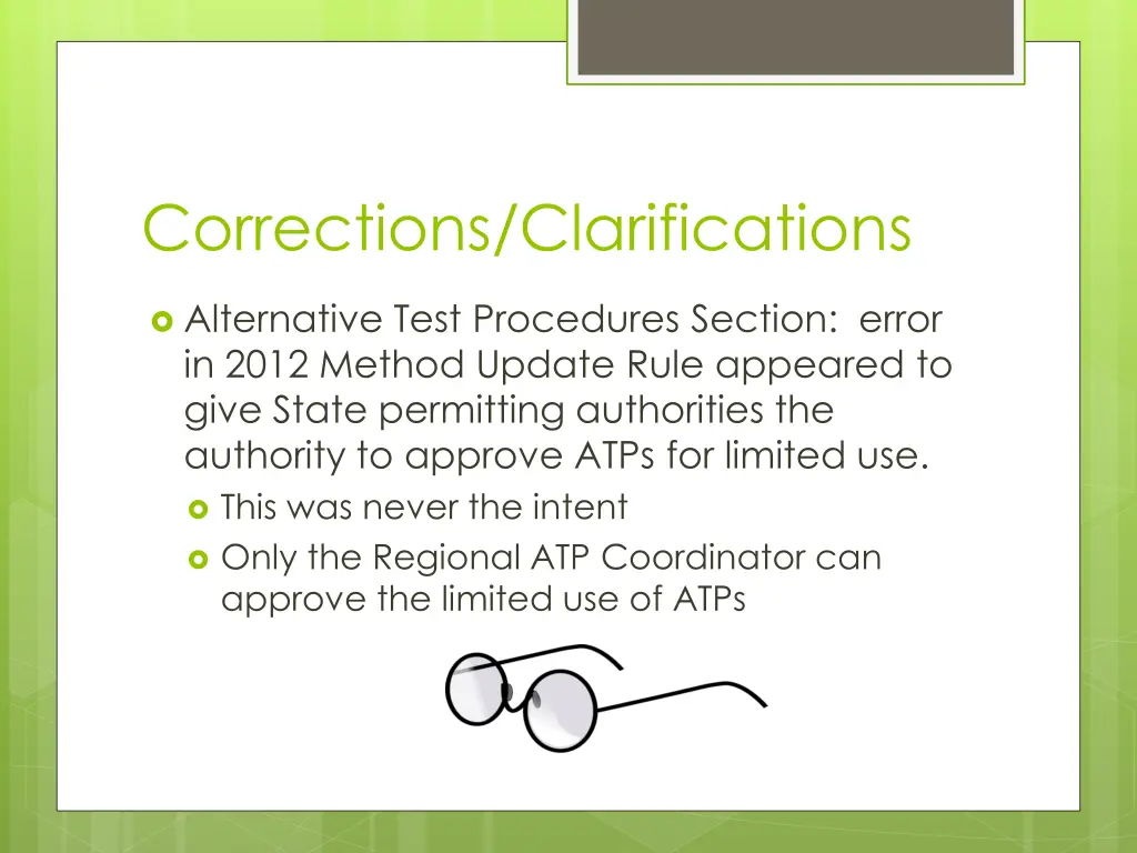 corrections clarifications