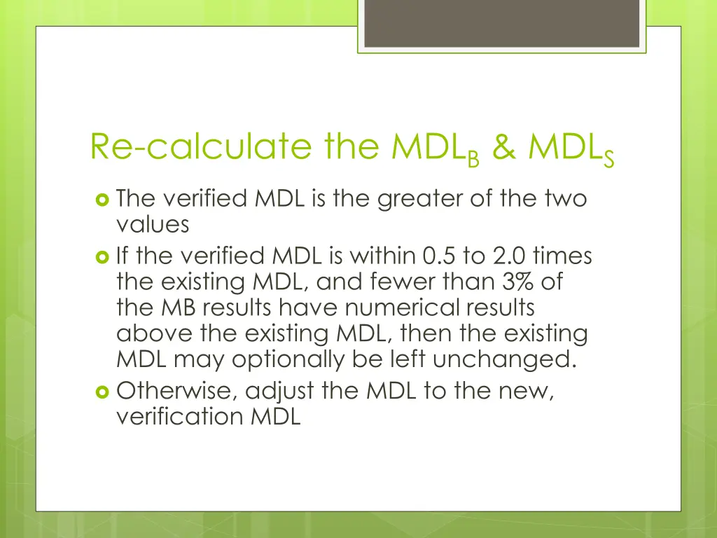 re calculate the mdl b mdl s
