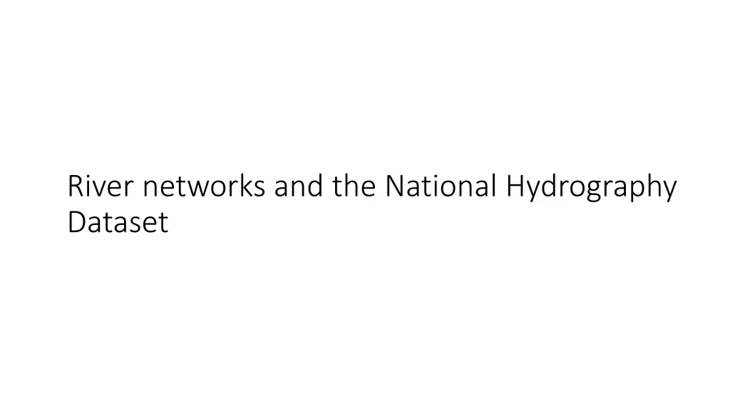 river networks and the national hydrography