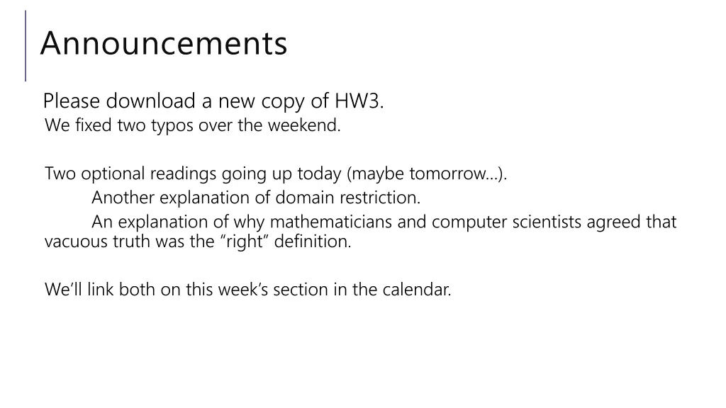 announcements