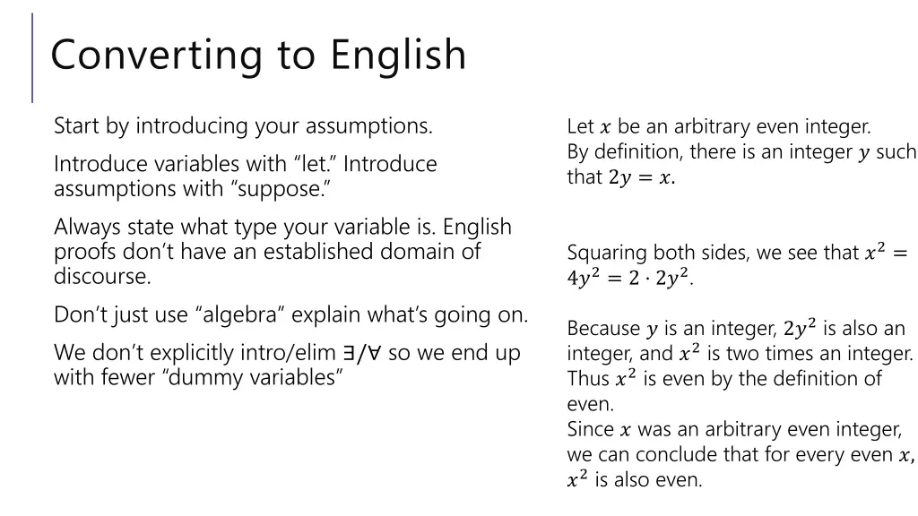 converting to english