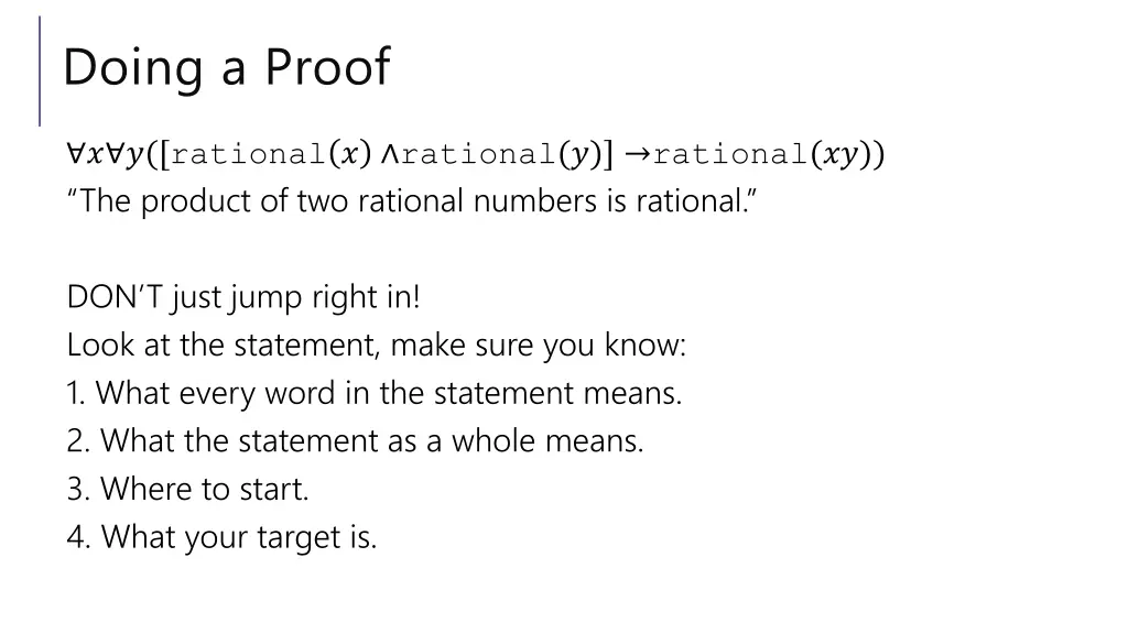 doing a proof