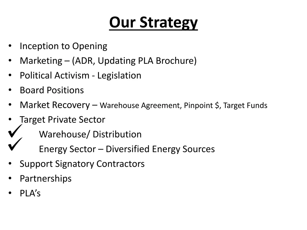 our strategy