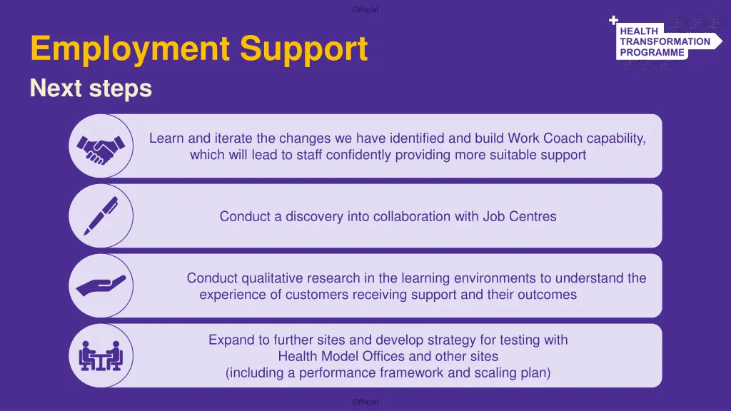 employment support next steps