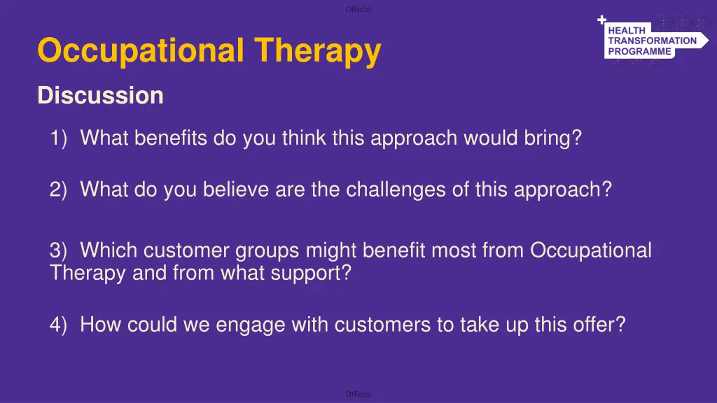 occupational therapy discussion
