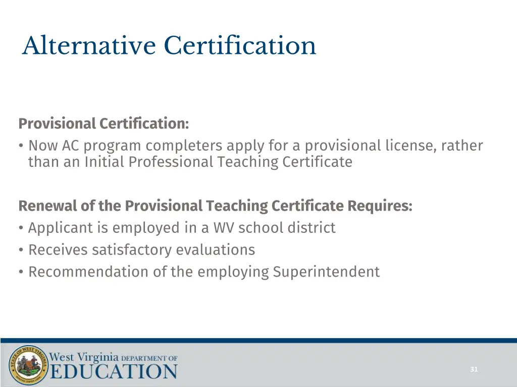 alternative certification