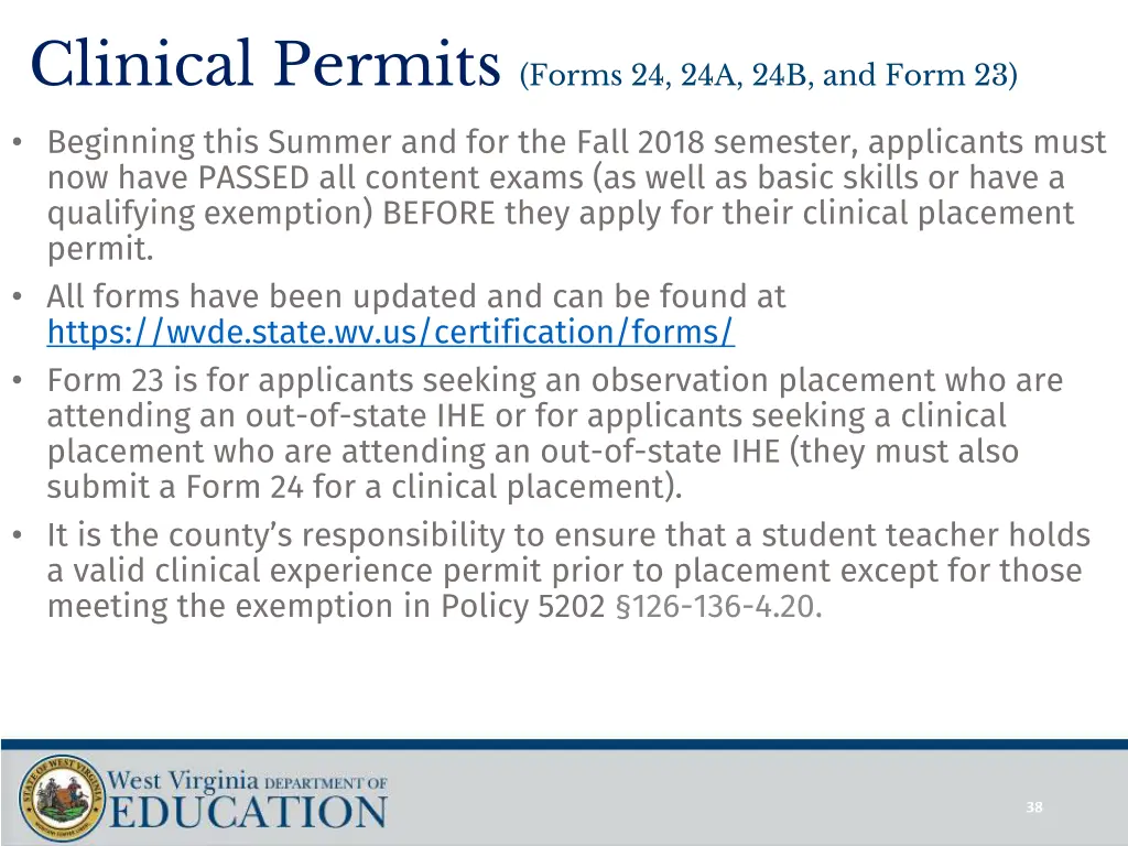 clinical permits forms 24 24a 24b and form 23