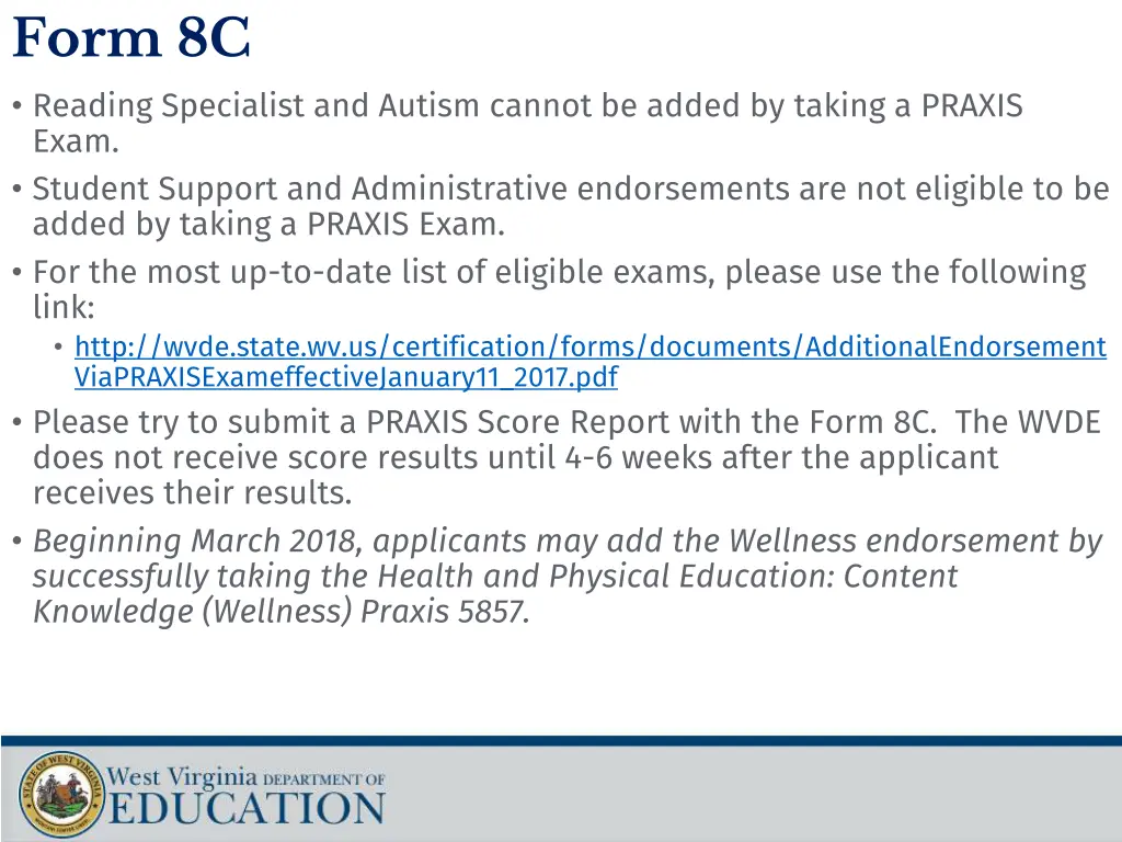 form 8c reading specialist and autism cannot