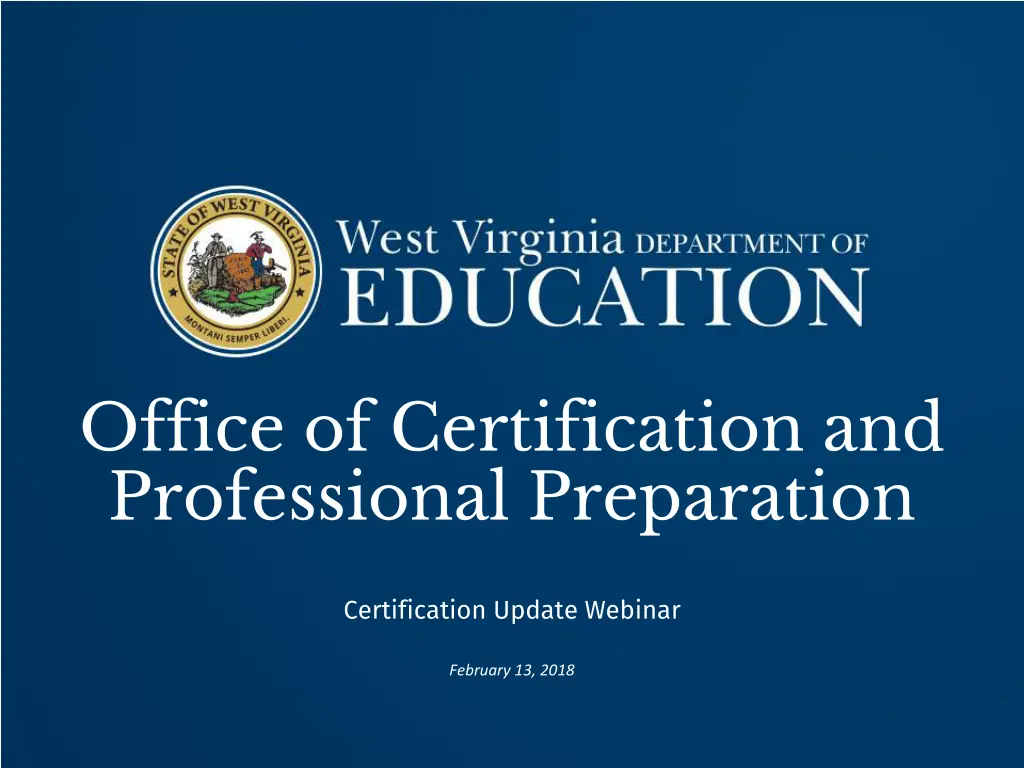 office of certification and professional