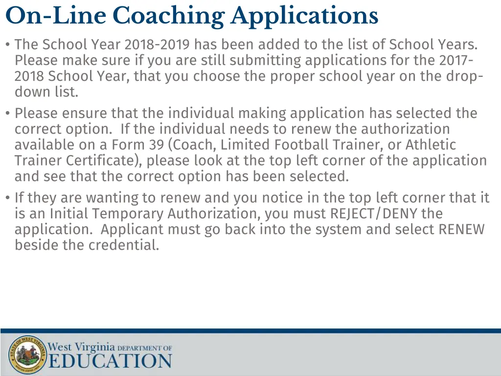 on line coaching applications the school year