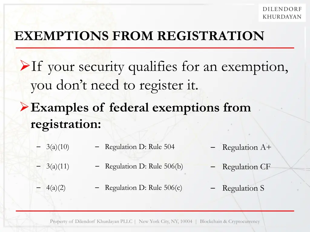 exemptions from registration