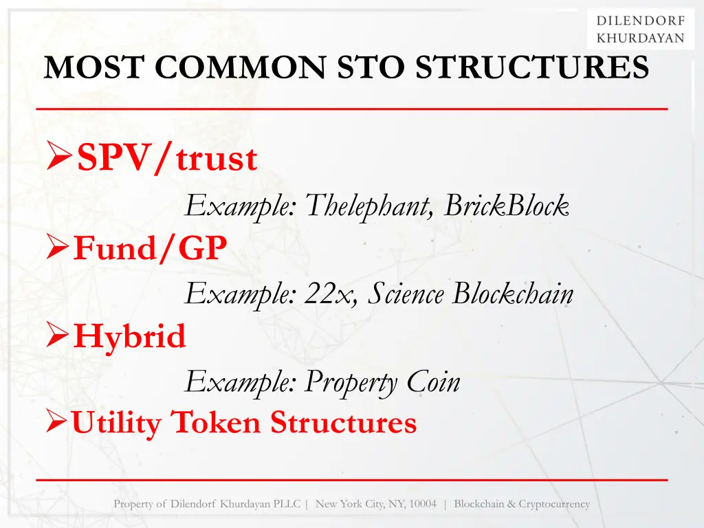 most common sto structures