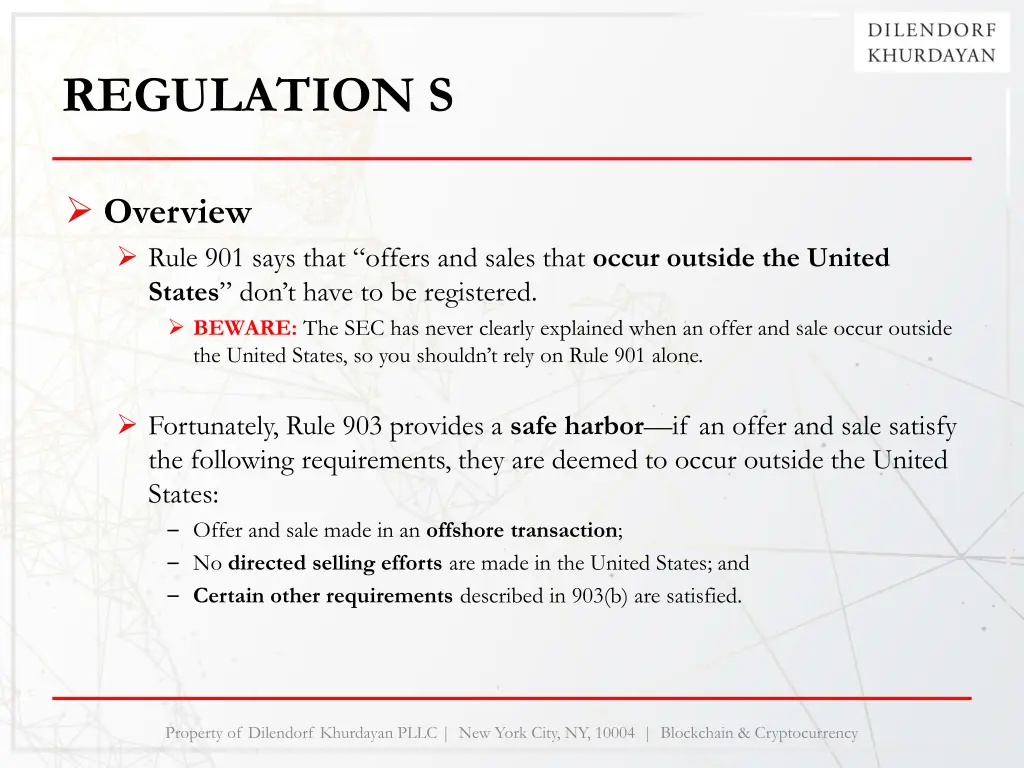 regulation s