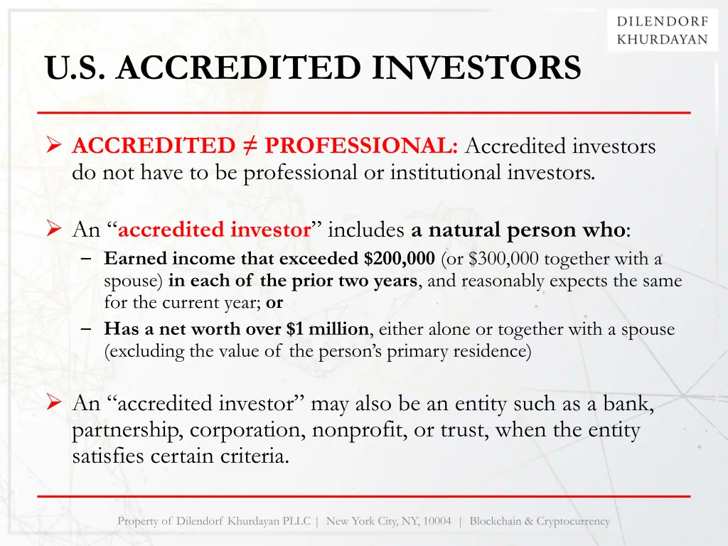 u s accredited investors