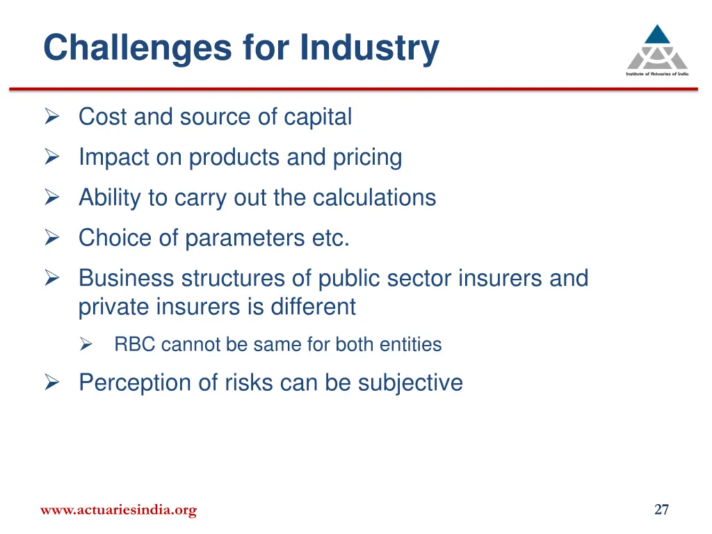 challenges for industry