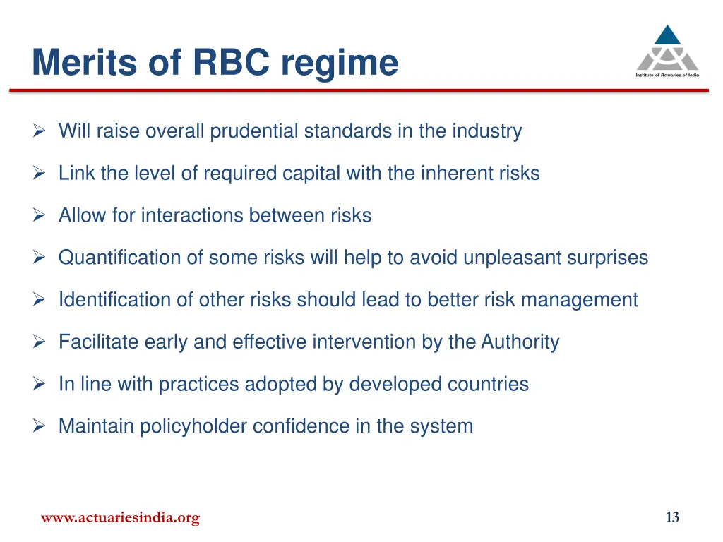 merits of rbc regime