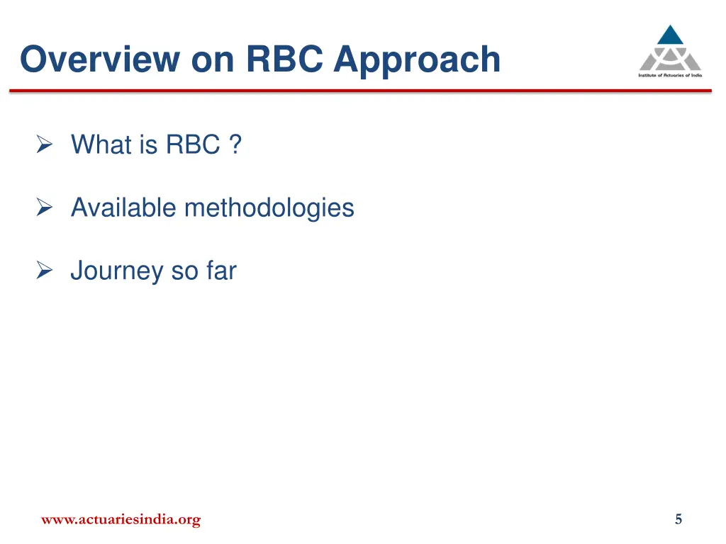 overview on rbc approach
