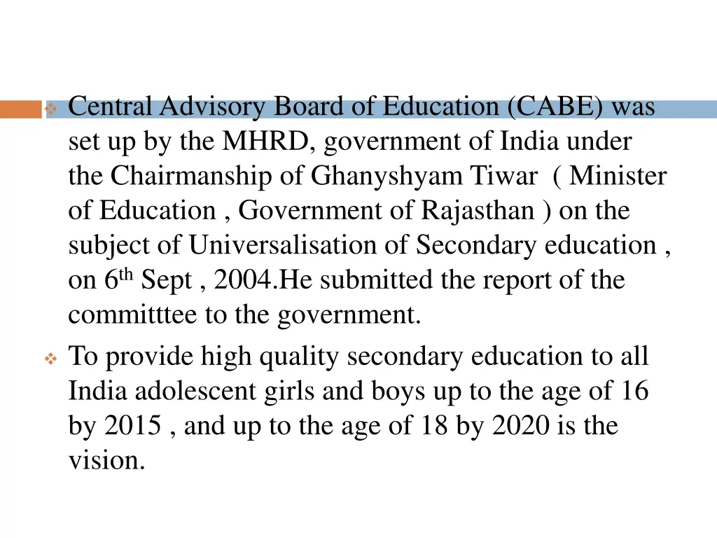 central advisory board of education cabe