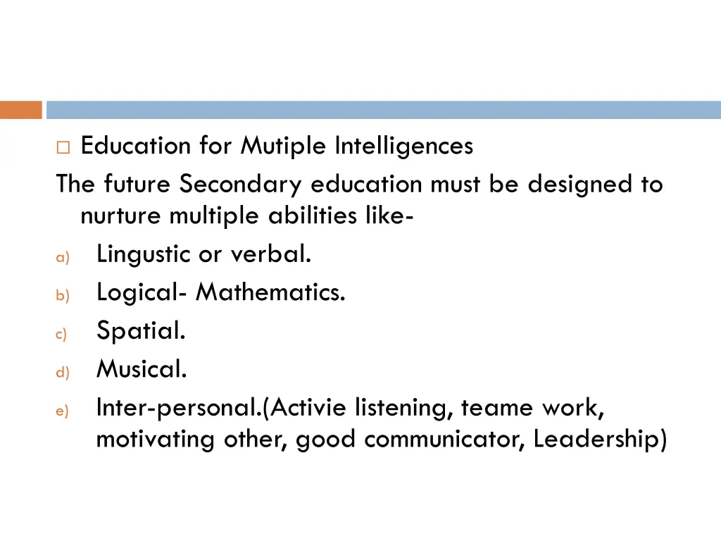 education for mutiple intelligences the future
