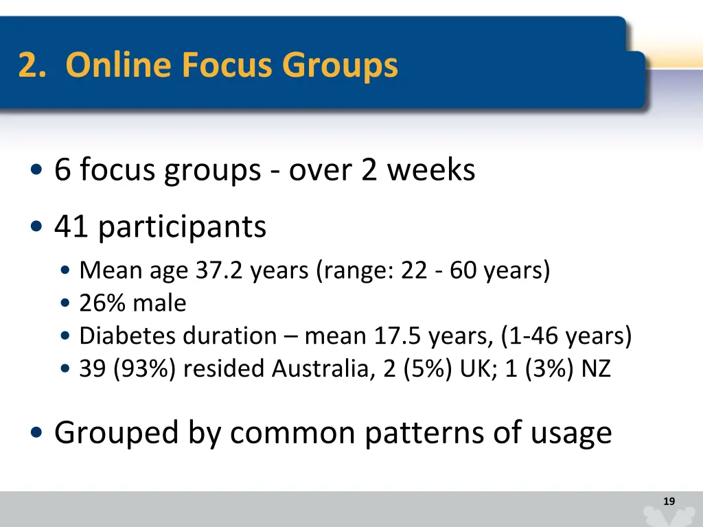 2 online focus groups