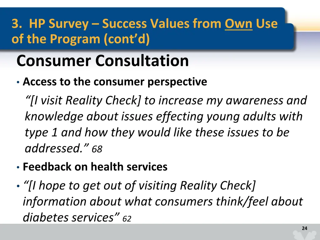 3 hp survey success values from 1