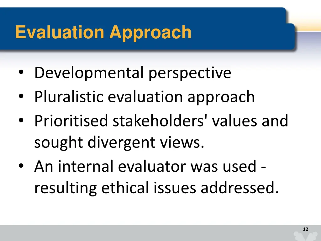 evaluation approach