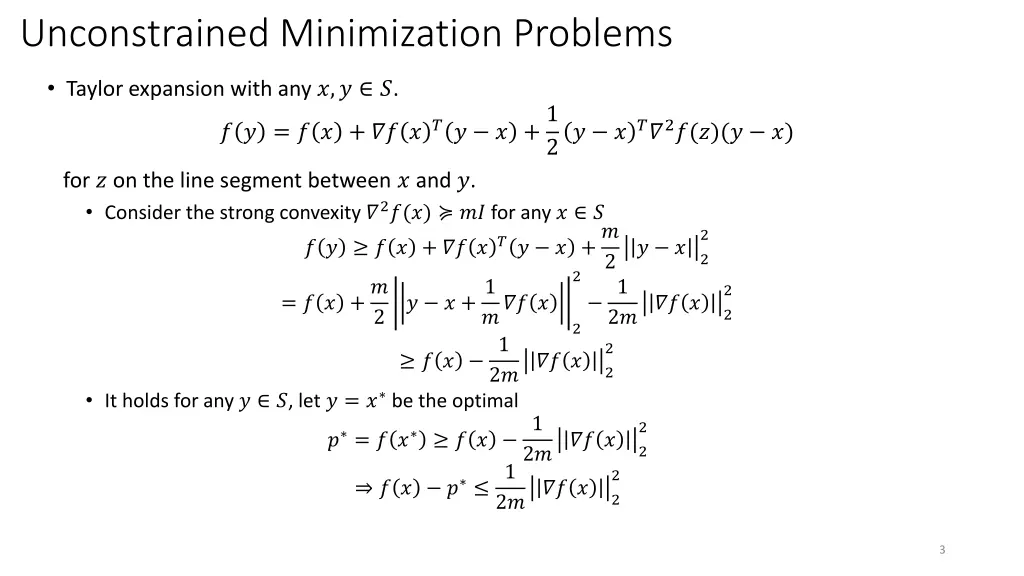 unconstrained minimization problems