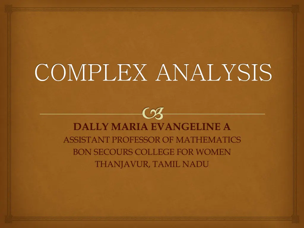 complex analysis
