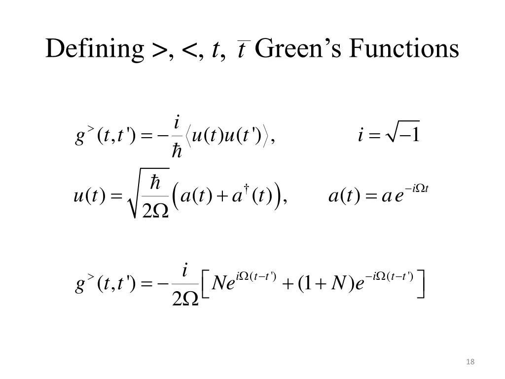 defining t green s functions t