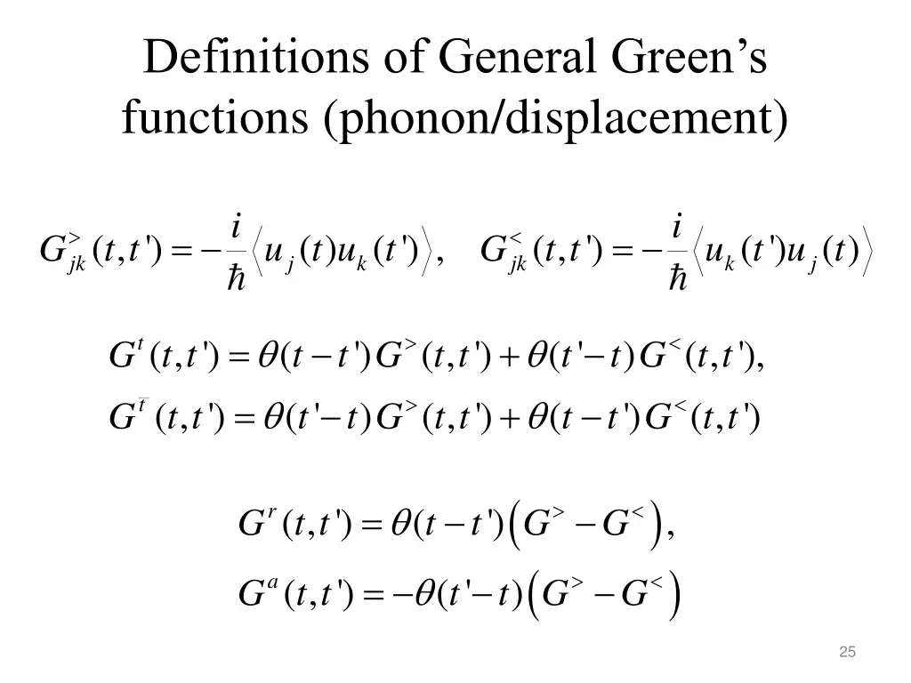 definitions of general green s functions phonon